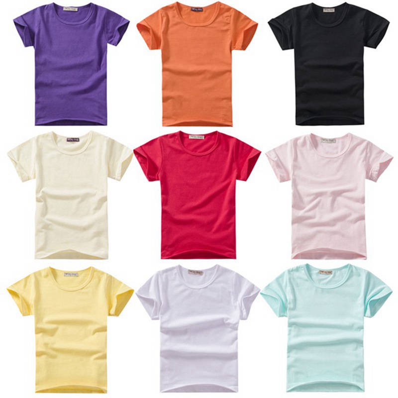 Custom made kids lycra cotton t-shirts - available colors display 
